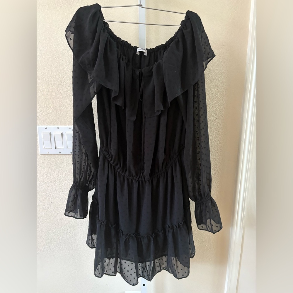 Rumored Senorita Off Shoulder Mini Dress in Black - Size M - Picture 5 of 7
